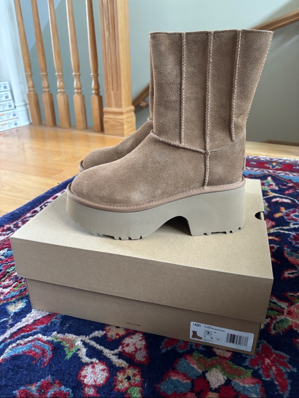 UGG W CLASSIC TWIN SEAM NEW HEIGHTS BOOTS SZ 7 38 NIB❤️❤️